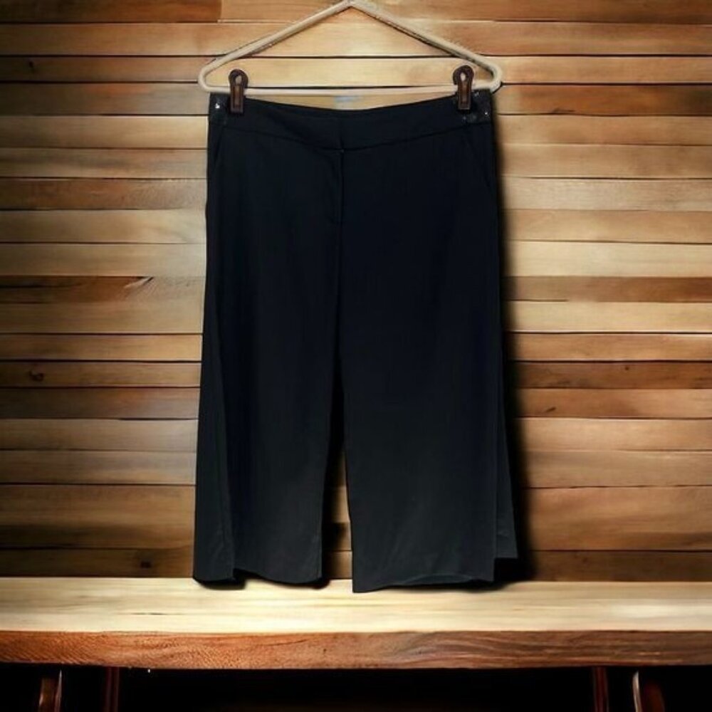 Liquid Black Sequined‎ Wide-Leg Gauchos Pants Women's Size 4 Party/Cocktail